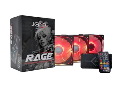 VENTILADOR JEMIP RAGE KIT 3 EN 1+HUB+CONTROL REMOTO 3x12CM