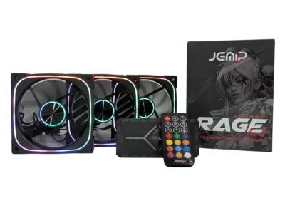 VENTILADOR JEMIP RAGE 2.0 KIT 3 EN 1+HUB+CONTROL REMOTO 3x12CM - Image 2